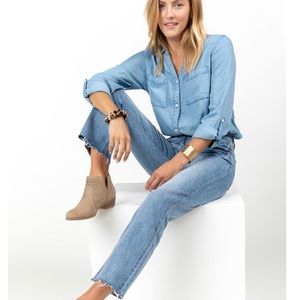 Francesca’s Closet Dark Wash Cutoff Jeans